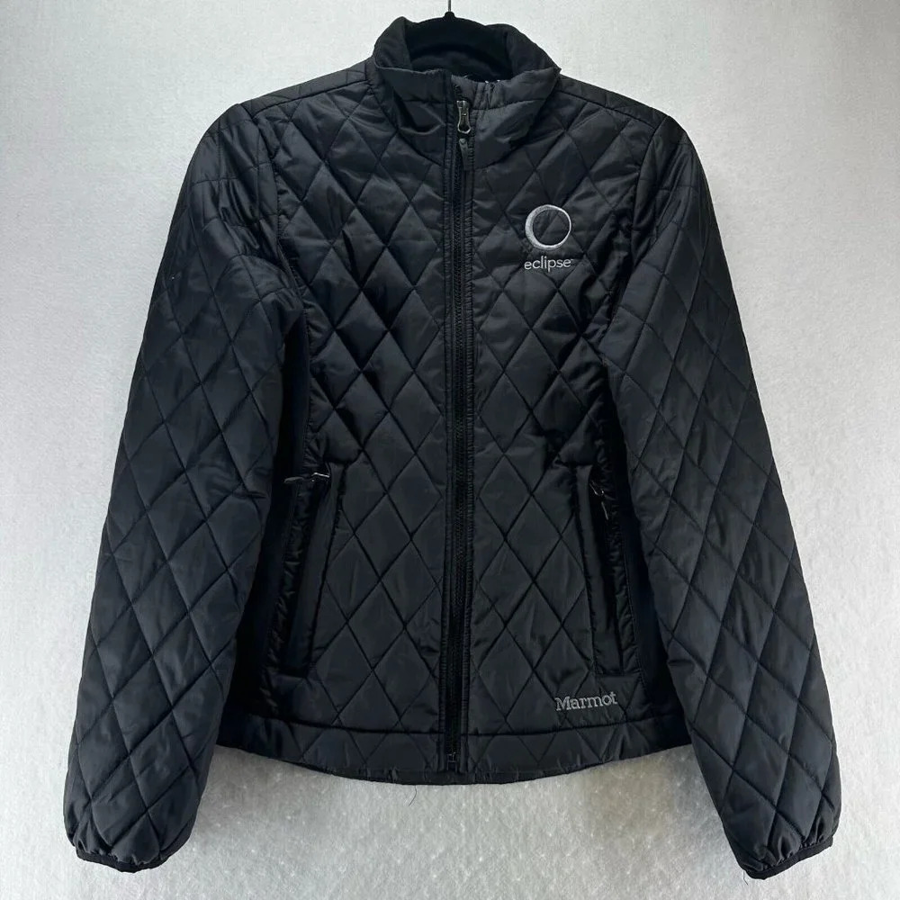 Marmot Jacket Womens Size XS Eclipse Diamond Quilted Full Zip Insulated Black